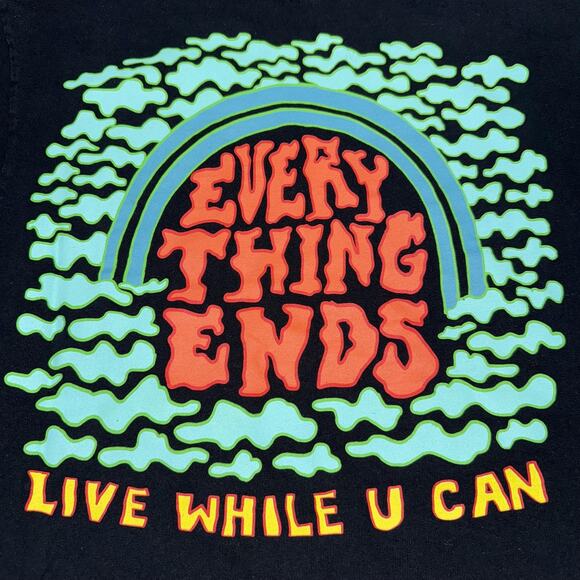 A-Lab Shirt Mens Medium Black Everything Ends Live While U Can Graphic Tee Skate - Picture 1 of 13
